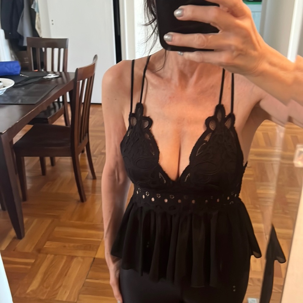 Gorgeous Black brocade camisole top